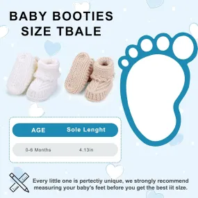 Baby Booties Newborn Infant Knit Shoes Soft Cozy Warm Cotton Boots for Boy Girl