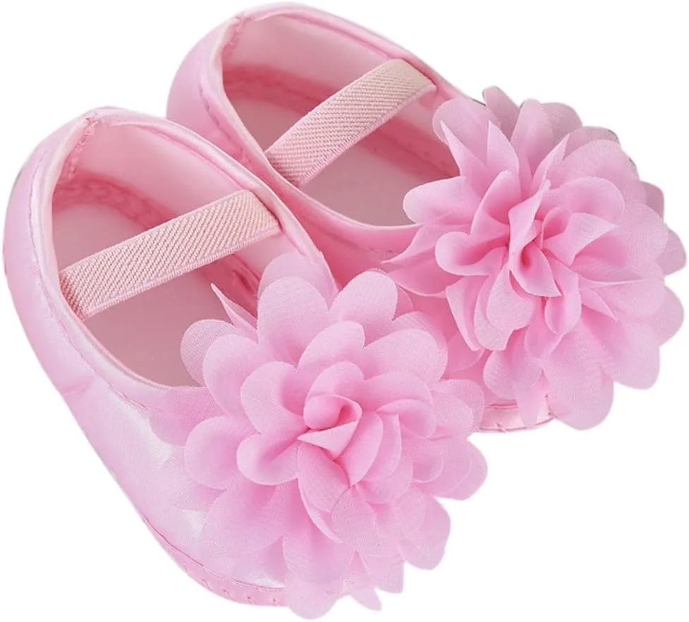 Babys Girls Flat Shoes Toddler Soft Sole Mary Jane Floral Princess First Walker Shoes