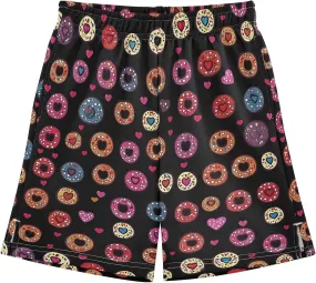 CHIFIGNO Colorful Hearts Donuts Boys' Summer Shorts Sport Shorts Elastic Waist with Pockets Outdoor 7-15Y
