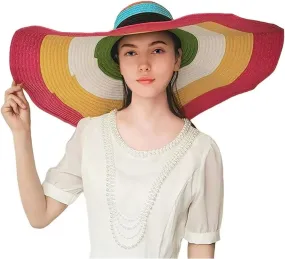 Oversized Beach Straw Hats for Women Extra Large Wide Brim Beach Hat Foldable Roll up Floppy Sun Hat Summer UV Protection