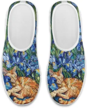 SYtrade Women's Fashion Floral Art Sneaker Flat Canvas Slip-On Ladies Travel Shoes