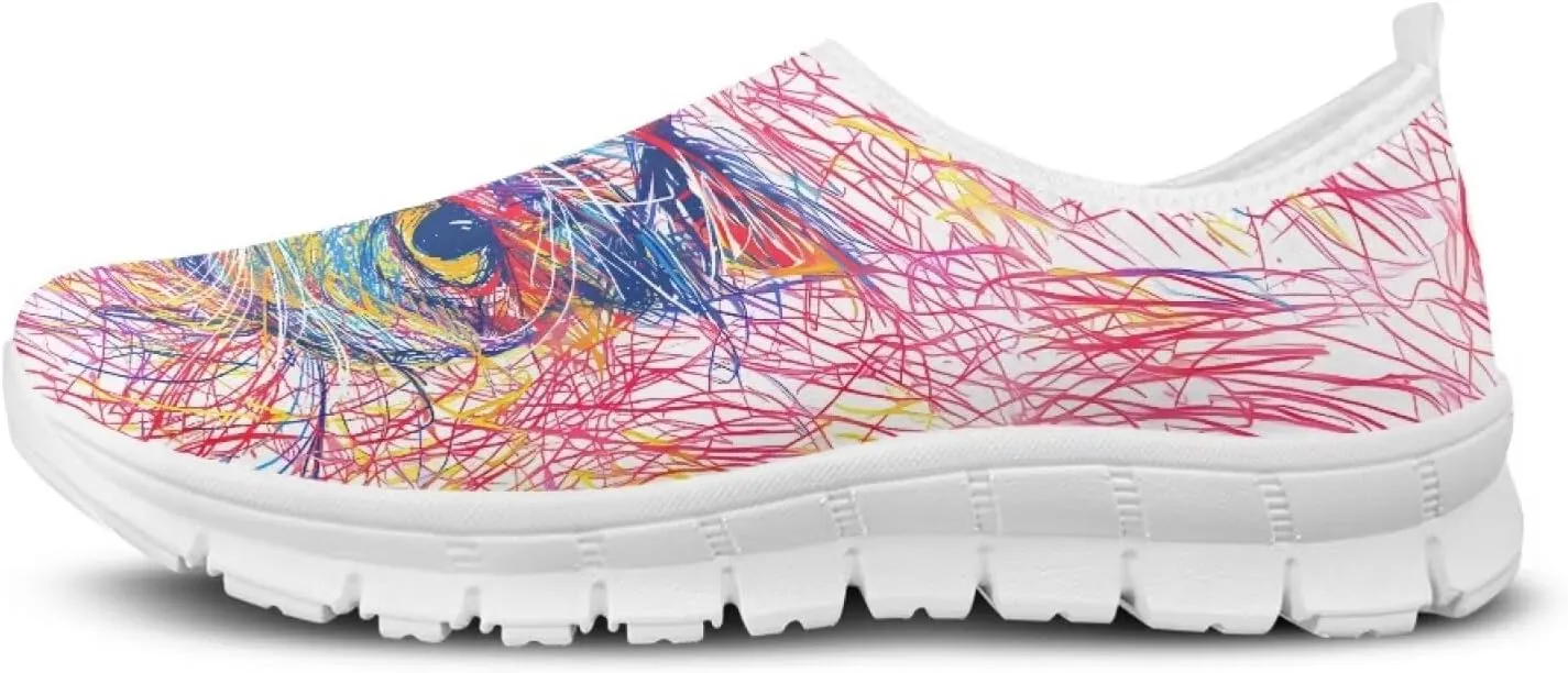SYtrade Women's Fashion Floral Art Sneaker Flat Canvas Slip-On Ladies Travel Shoes