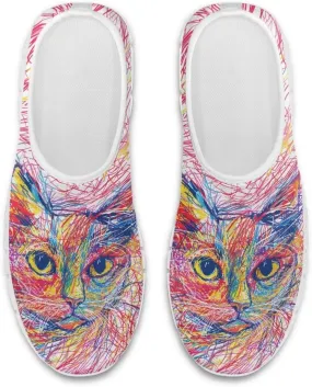 SYtrade Women's Fashion Floral Art Sneaker Flat Canvas Slip-On Ladies Travel Shoes