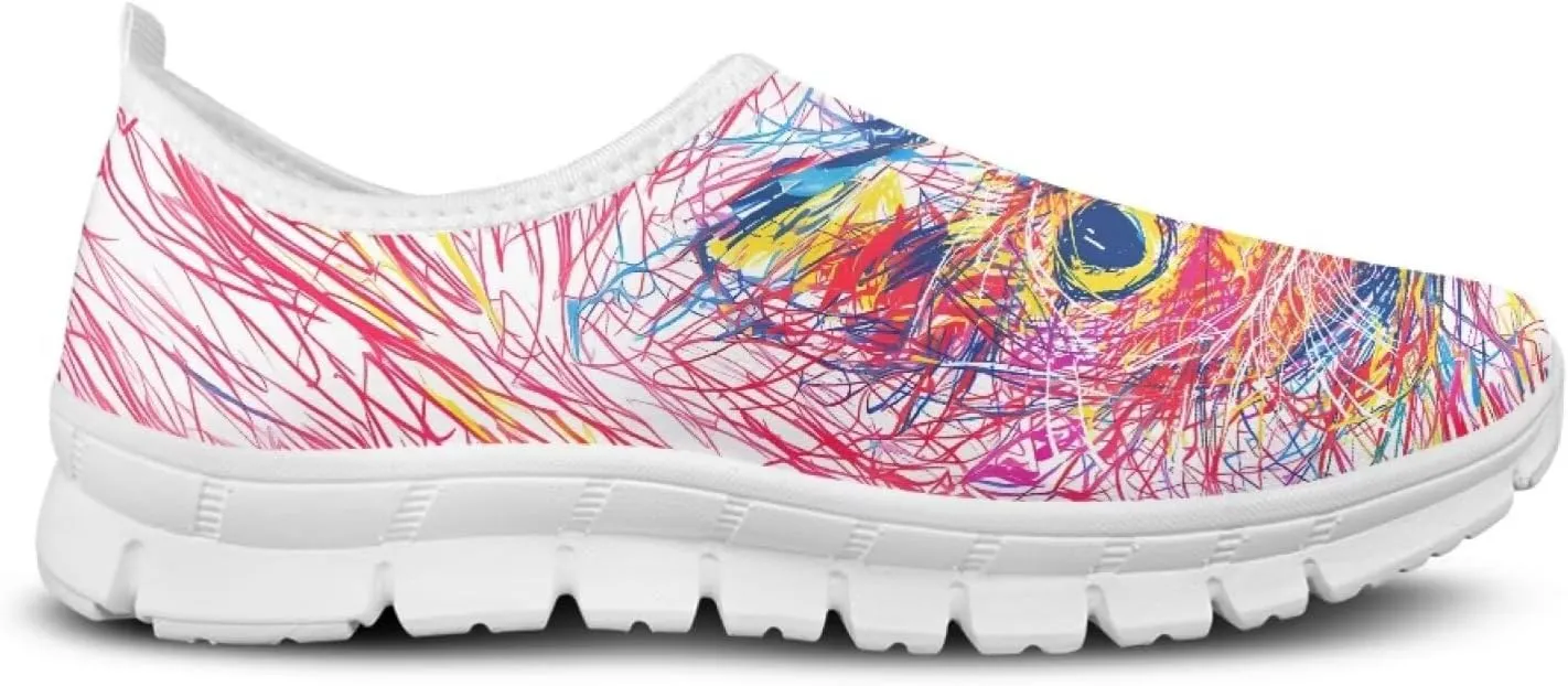 SYtrade Women's Fashion Floral Art Sneaker Flat Canvas Slip-On Ladies Travel Shoes