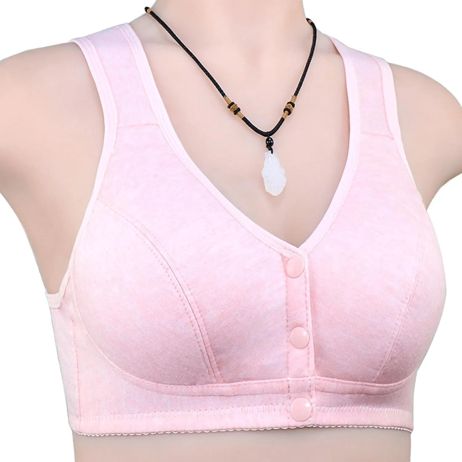Wireless Sports Bra - Cordless Backless Adjustable Strap Design